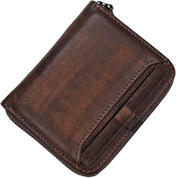Men's Wallet Men's Short Leather Money Clip Men's Retro Wallet